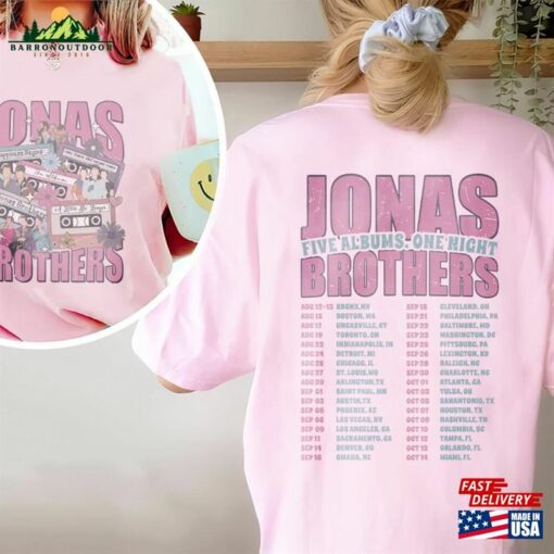 Comfort Colors® Jonas Brothers Cassette Shirt Five Albums One Night Tour Sweatshirt T-Shirt