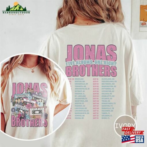 Comfort Colors® Jonas Brothers Cassette Shirt Five Albums One Night Tour Sweatshirt T-Shirt