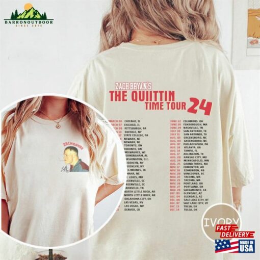 Comfort Colors® Zach Bryan The Quittin Time Tour 2024 Shirt Country Music T-Shirt Sweatshirt