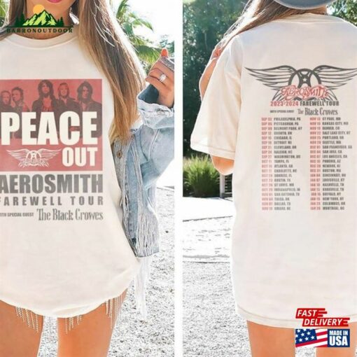 Comfort Colors Aerosmith Peace Out Farewell Tour With The Black Crowes Shirt Band Fan Unisex Sweatshirt