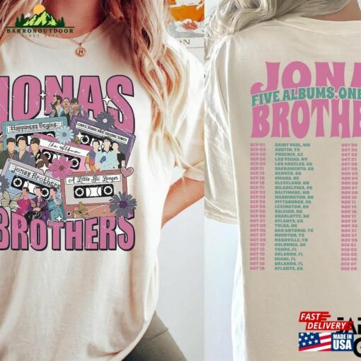 Comfort Colors Jonas Brothers Double Sided T-Shirt Tour Shirt Concert 2023 Retro Unisex Gift Classic