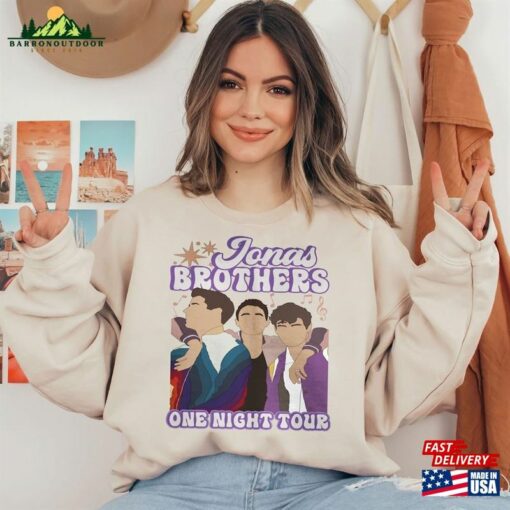 Comfort Colors Jonas Brothers Shirt One Night Five Albums Tour 2023 T-Shirt Sweatshirt