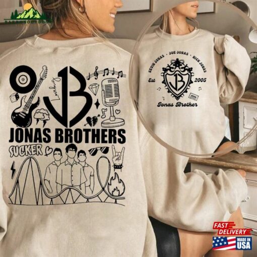 Comfort Colors Jonas Brothers Tracklist Shirt 2 Sides One Night Five Albums Unisex Classic