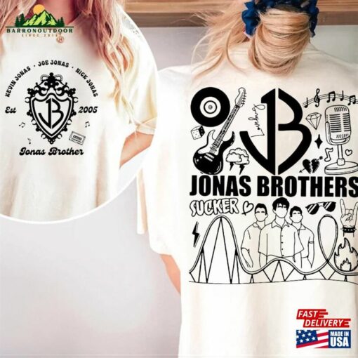 Comfort Colors Jonas Brothers Tracklist Shirt 2 Sides One Night Five Albums Unisex Classic