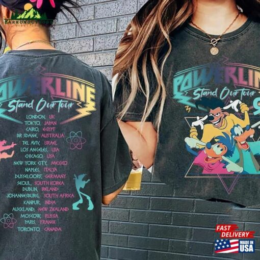 Comfort Colors Retro 90S Goofy Movie Shirt Max Roxanne Powerline Disney World Tour T-Shirt Hoodie