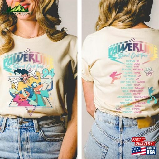 Comfort Colors Retro 90S Goofy Movie Shirt Max Roxanne Powerline Disney World Tour T-Shirt Hoodie