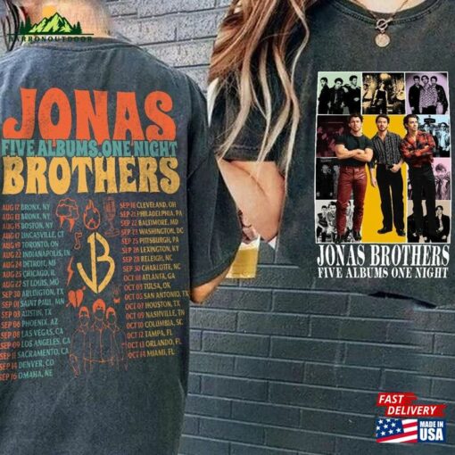 Comfort Colors Retro Jonas Brothers Album Shirt Five Albums One Night Sweatshirt T-Shirt