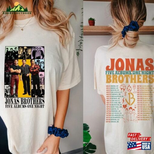 Comfort Colors Retro Jonas Brothers Album Shirt Five Albums One Night Sweatshirt T-Shirt