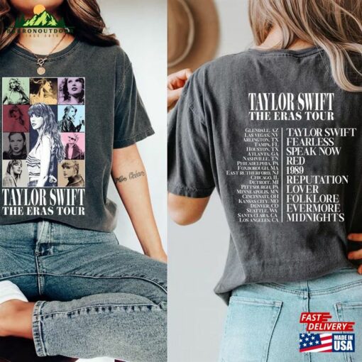 Comfort Colors The Eras Tour 2 Sides Shirt 2023 T-Shirt Midnights Album Classic Unisex