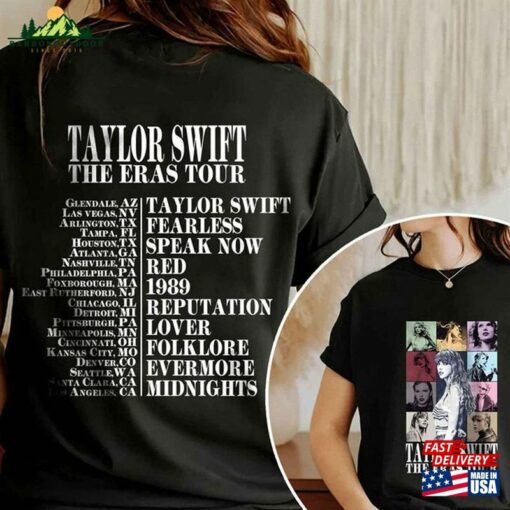 Comfort Colors The Eras Tour 2 Sides Shirt 2023 T-Shirt Midnights Album Classic Unisex