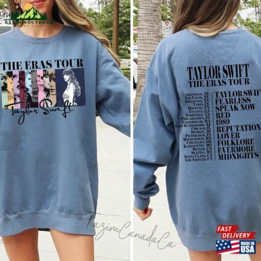 Comfort Colors The Eras Tour 2 Sides Shirt 2023 T-Shirt Midnights Album Hoodie Classic