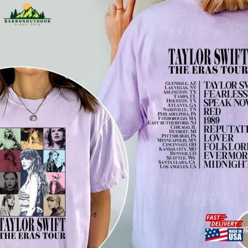 Comfort Colors The Eras Tour 2 Sides Shirt 2023 T-Shirt Midnights Album Sweatshirt Classic