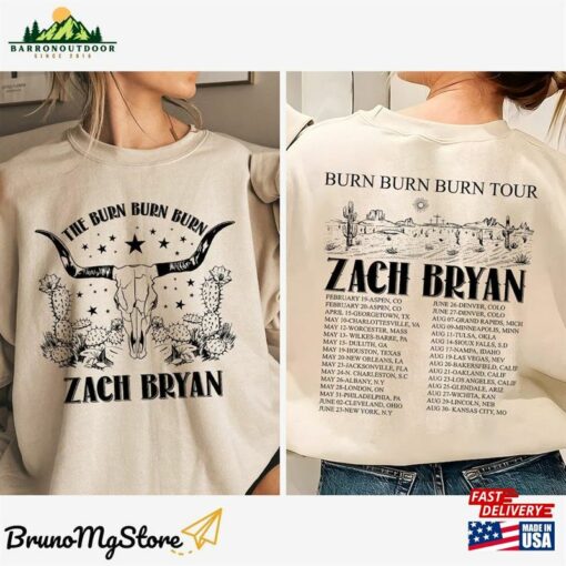 Comfort Colors Zach Bryan Shirt Burn Tour Concert Something In The Orange Merch Highway Boys Hoodie T-Shirt