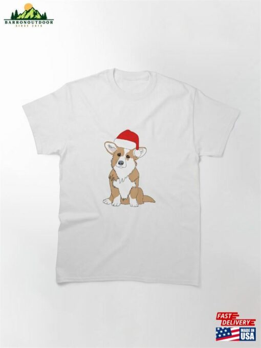 Corgi With Santa Hat Classic T-Shirt Hoodie