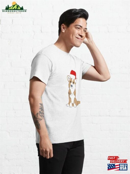 Corgi With Santa Hat Classic T-Shirt Hoodie