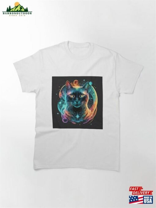 Cosmic Feline Odyssey Nebula Fusion Classic T-Shirt