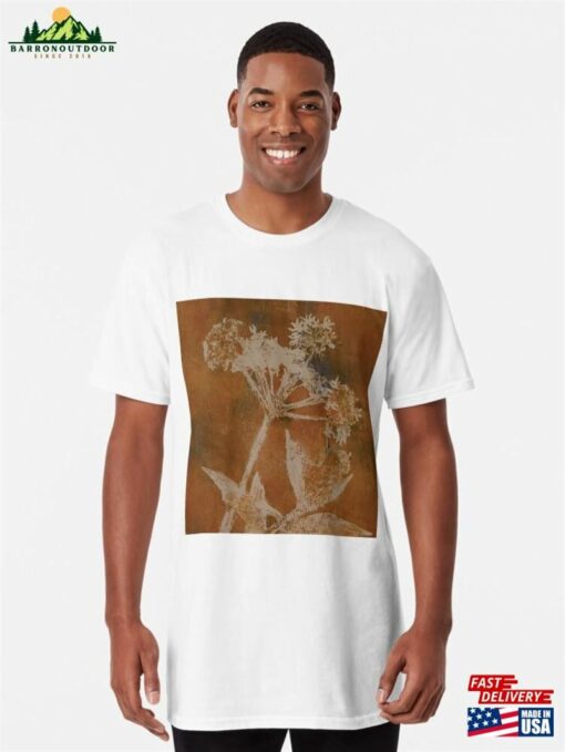 Cow Parsley Autumn Russet Orange Brown Long T-Shirt Unisex Classic