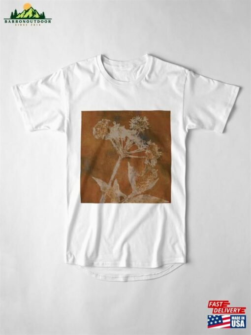 Cow Parsley Autumn Russet Orange Brown Long T-Shirt Unisex Classic