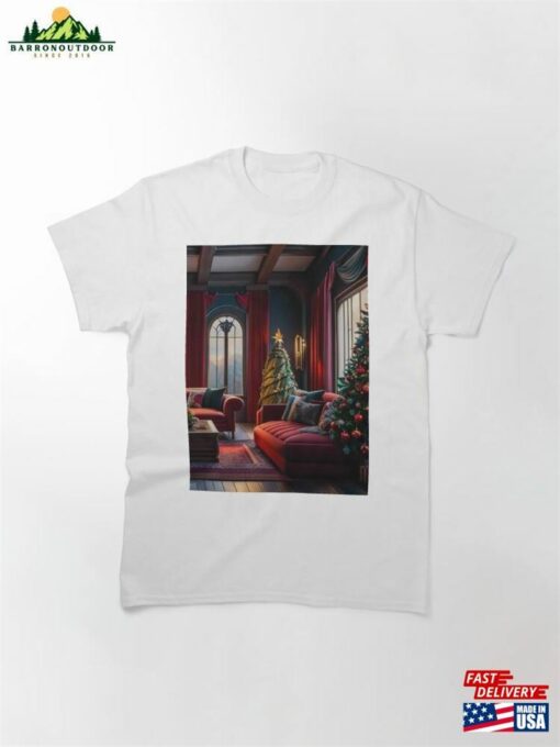 Cozy Amp Warm Christmas Living Room With Window Tree Sweatshirt Classic