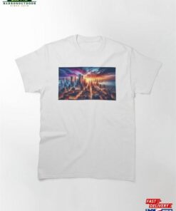 Crimson Twilight The Metropolitan Pulse At Dusk Classic T-Shirt Hoodie