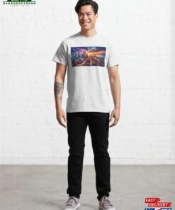 Crimson Twilight The Metropolitan Pulse At Dusk Classic T Shirt Hoodie 3