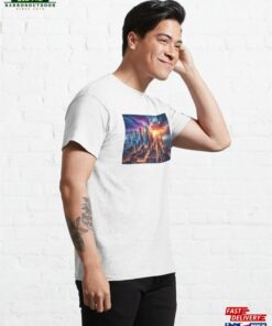 Crimson Twilight The Metropolitan Pulse At Dusk Classic T Shirt Hoodie 4