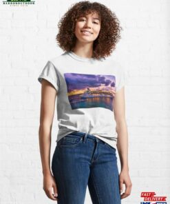 Cruise Ship Ariving At Sunset Classic T Shirt Hoodie 1