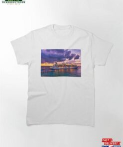 Cruise Ship Ariving At Sunset Classic T Shirt Hoodie 2