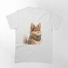 Curious Small Dog In Bright Plaid Scarf Illustration Classic T-Shirt Sweatshirt