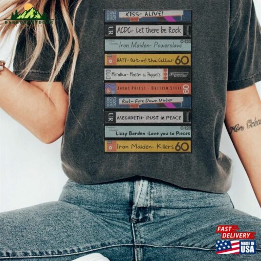 Custom 80S And 90’S Cassette Tape T-Shirt Personalized Vintage Band Unisex