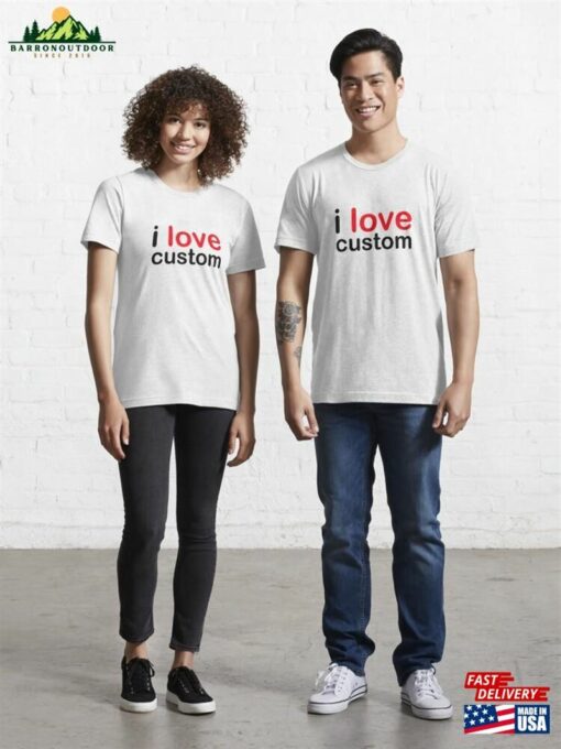 Custom T-Shirt I Love Shirt Heart Text Sweatshirt