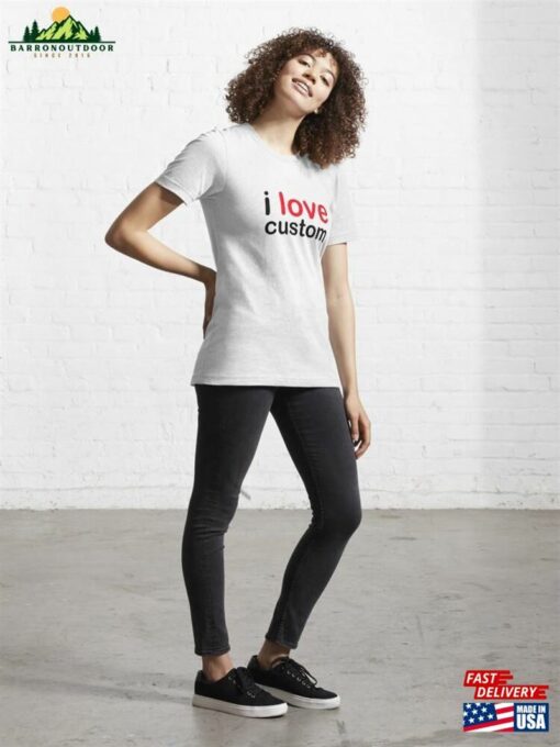 Custom T-Shirt I Love Shirt Heart Text Sweatshirt