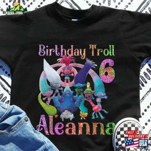 Custom Trolls Family Matching Birthday Shirt Personalized Band Together Unisex T-Shirt