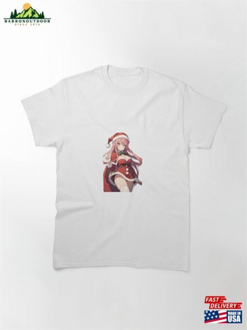 Cute Anime Girl In Santa Outfit Classic T-Shirt Sweatshirt