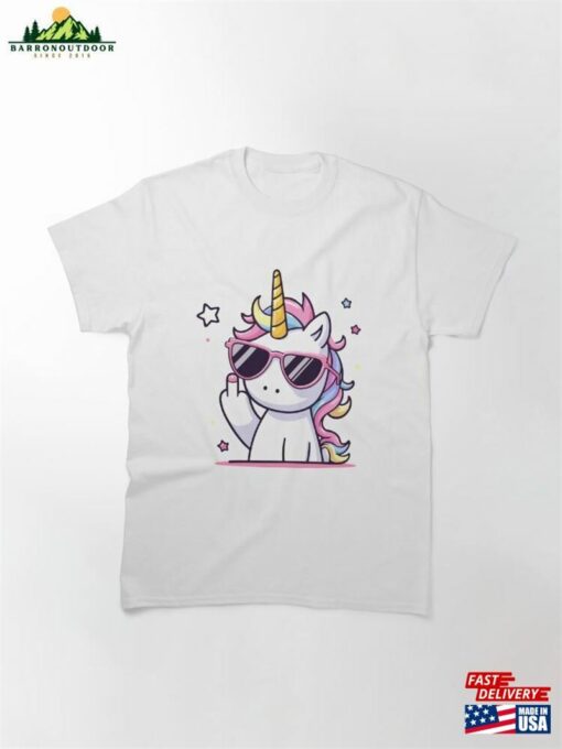 Cute Antisocial Unicorn Middle Finger Funny Sweatshirt Unisex