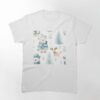 Cute Baby Bear And Deer Cartoon Animal Portrait Design For Winter Holiday Classic T-Shirt Unisex