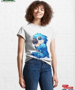 Cute Blue Macaw Classic T Shirt Hoodie Sweatshirt 1