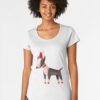 Cute Bull Terrier In Santa Hat And Red Shoes Premium Scoop T-Shirt Sweatshirt