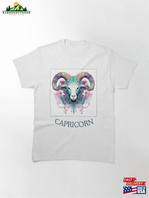 Cute Capricorn Zodiac Retro Sign From Chart On Whitebackground Classic T-Shirt Sweatshirt