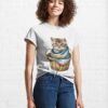 Cute Cat Wearing A Blanket Sitting In Basket Classic T-Shirt Sweatshirt Unisex