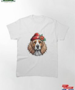 Cute Christmas Dog With Hat Classic T Shirt Unisex 2