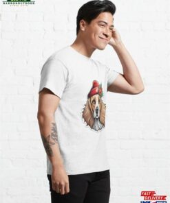 Cute Christmas Dog With Hat Classic T Shirt Unisex 4