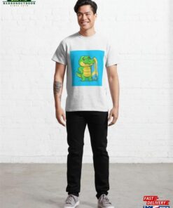 Cute Crocodile Surfing Cartoon Vector Icon Illustration Classic T Shirt Hoodie 3