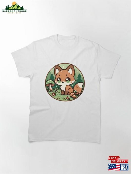 Cute Forest Fox Cub Illustration Classic T-Shirt Sweatshirt