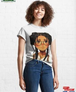Cute Girl In Glasses Classic T Shirt Hoodie Unisex 1