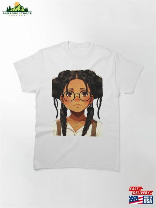 Cute Girl In Glasses Classic T-Shirt Hoodie Unisex