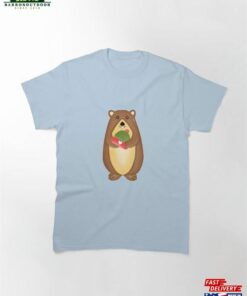 Cute Groundhog Carries Christmas Hat Classic T-Shirt Hoodie Unisex