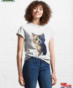 Cute Kitten Stickers Classic T Shirt 3