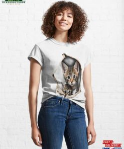 Cute Kittens Peeking Thru Hole Aorable Classic T Shirt Sweatshirt 1