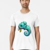 Cute Lazy Chameleon Illustration Premium T-Shirt Unisex Classic